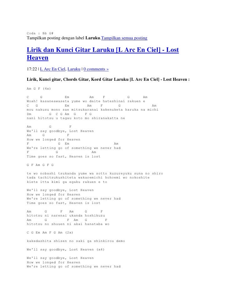 Lirik Dan Kunci Gitar Laruku Lirik Dan Kunci Gitar Laruku