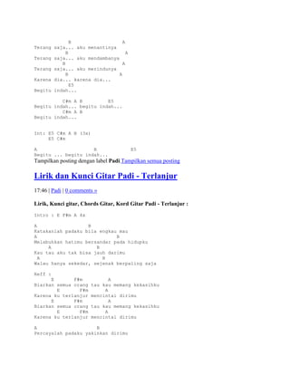 Lirik dan kunci gitar padi | DOCX