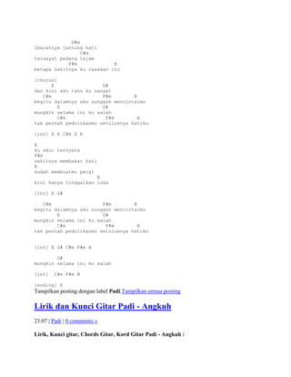 Lirik dan kunci gitar padi | DOCX