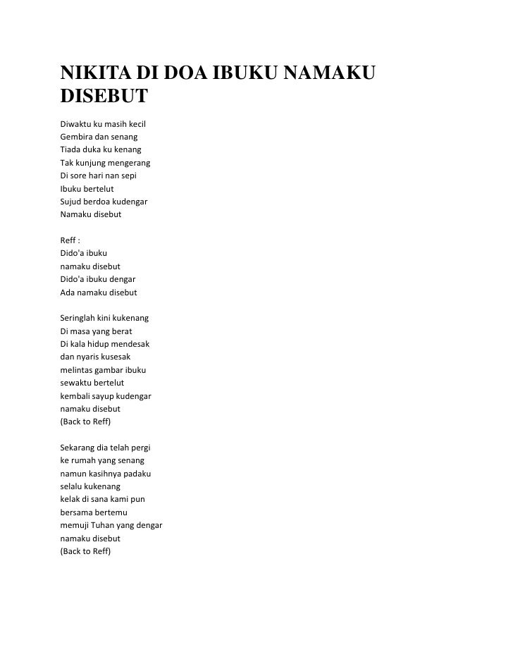 Doa Kami Lirik - Kumpulan Doa