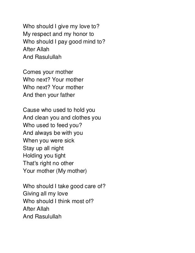 Teks Lagu Mother How Are You Today - Berbagai Teks Penting