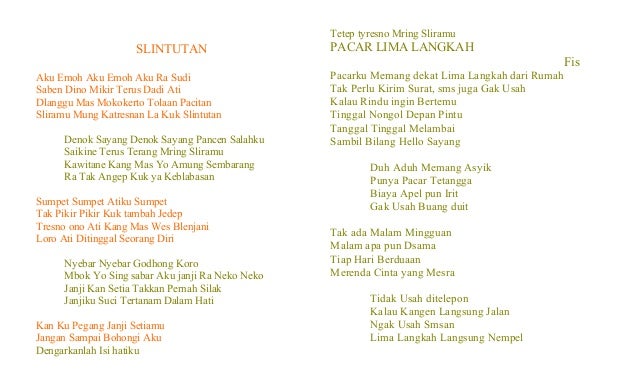 Lirik Lagu Pacar Lima Langkah Dari Rumah - Sekitar Rumah
