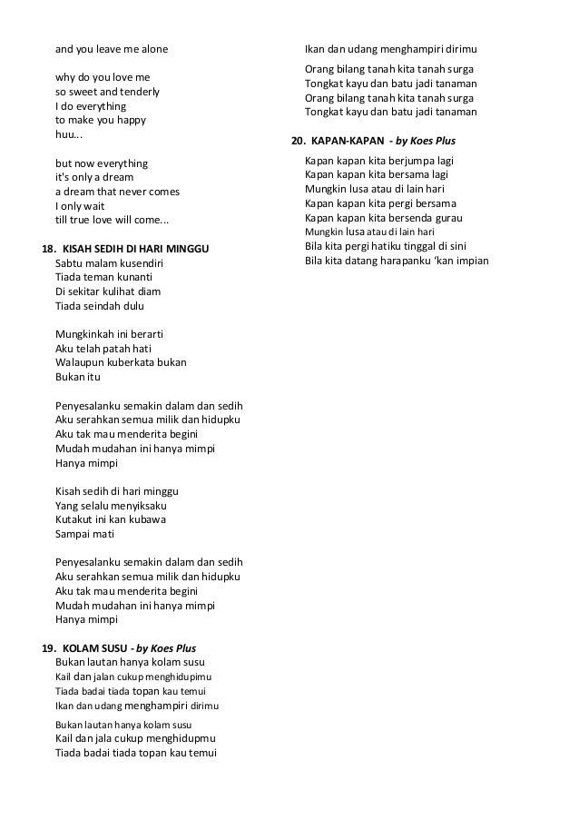 Lirik lagu koes plus 1432 h Lirik lagu koes plus 1432 h
