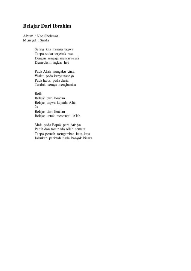 Lagu Nasyid Wahai Purnama Lirik