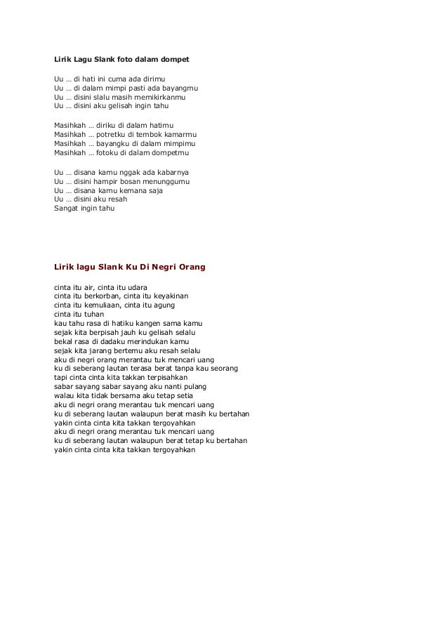 Lirik lagu slank