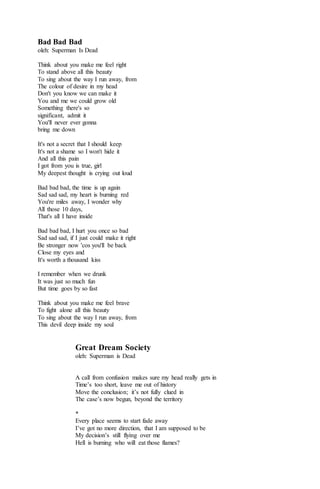 Lirik lagu superman is dead PDF Lirik lagu superman is dead PDF