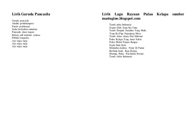 Lirik Lagu Bagimu Negeri Lengkap