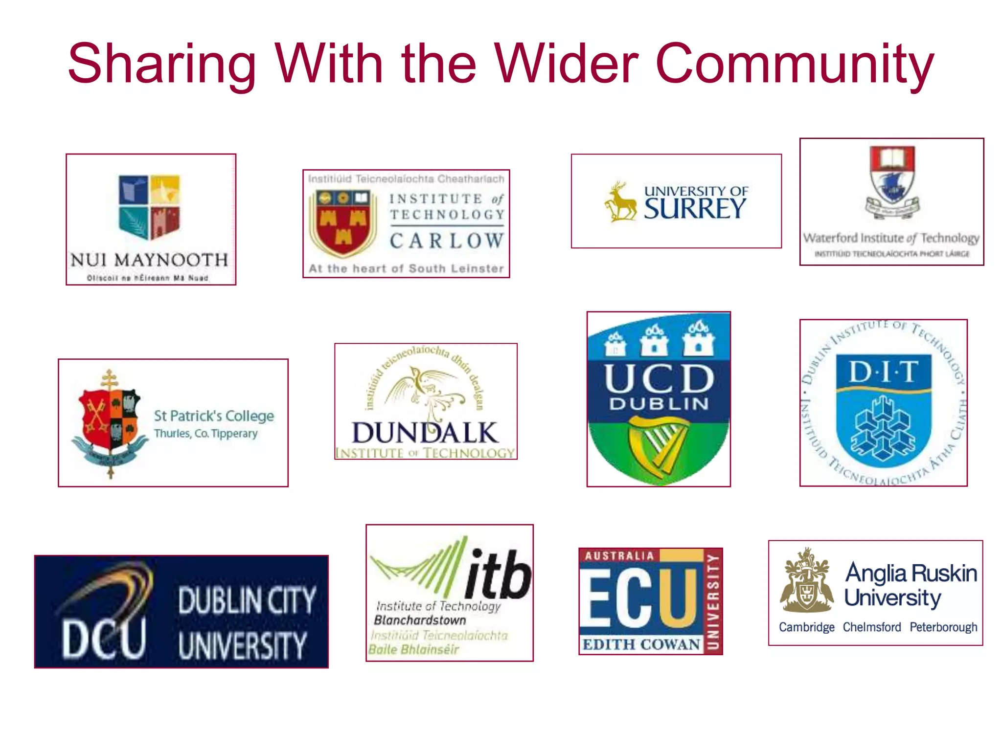 Sharing With the Wider Community
 