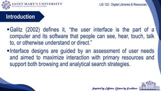 LIS 122 Lesson 11 Digital Library User Interface and Evaluation.pdf