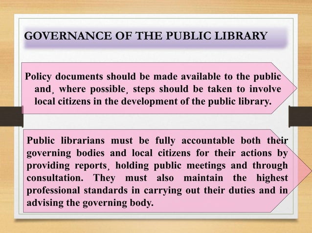 Lis 17 -public libraries: Governance of Public Libraries | PPT