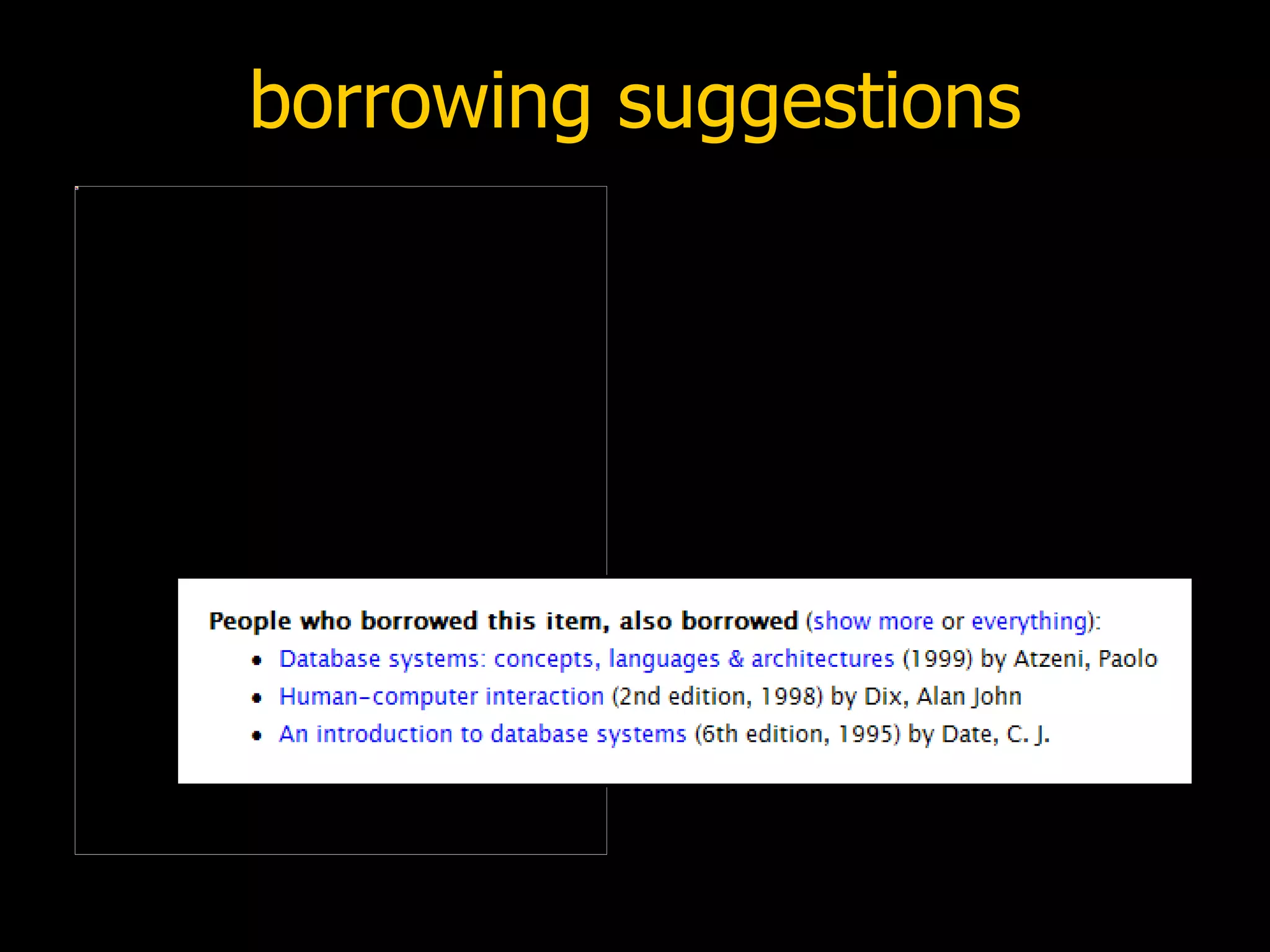 borrowing suggestions 