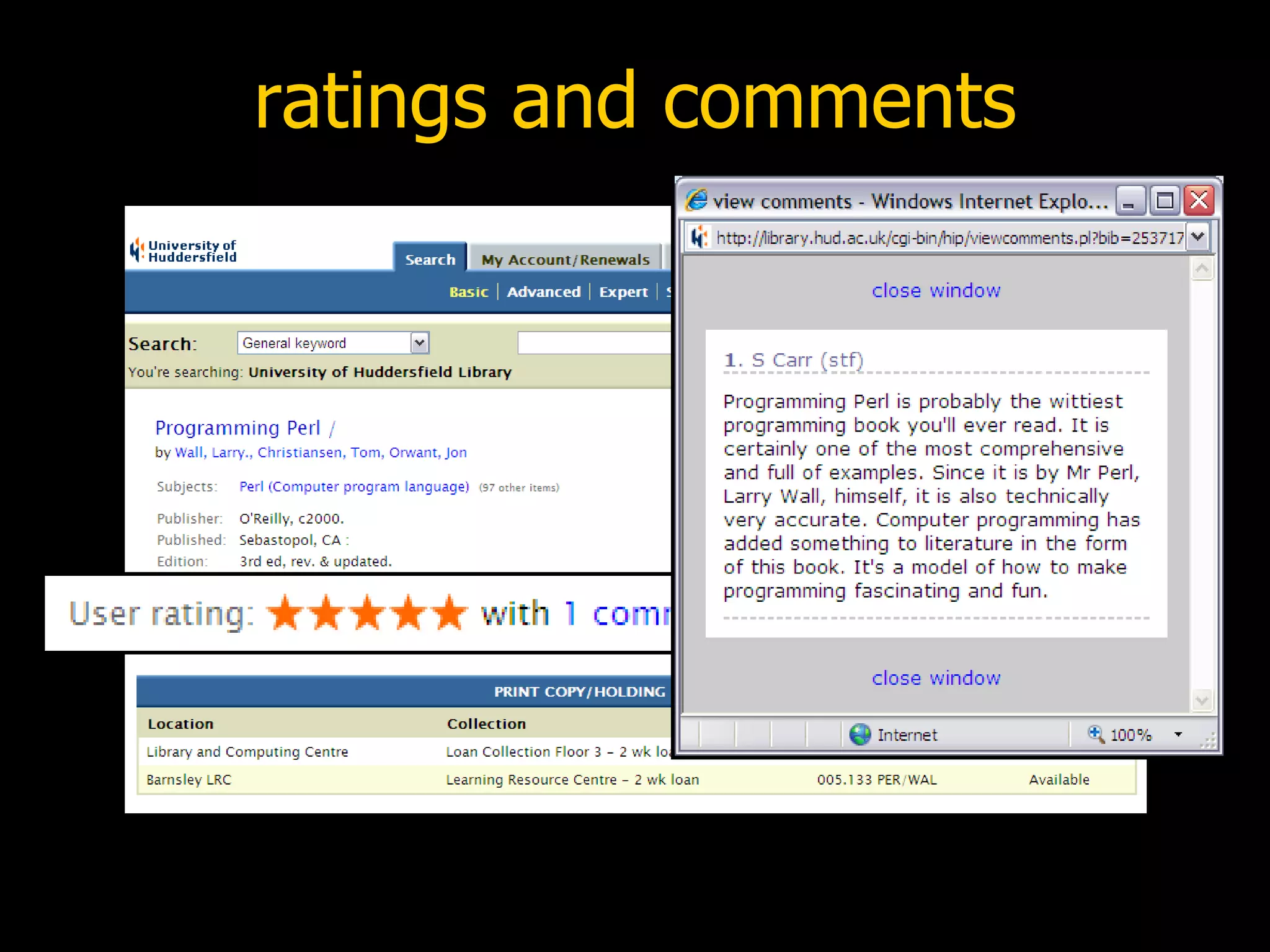 ratings and comments 