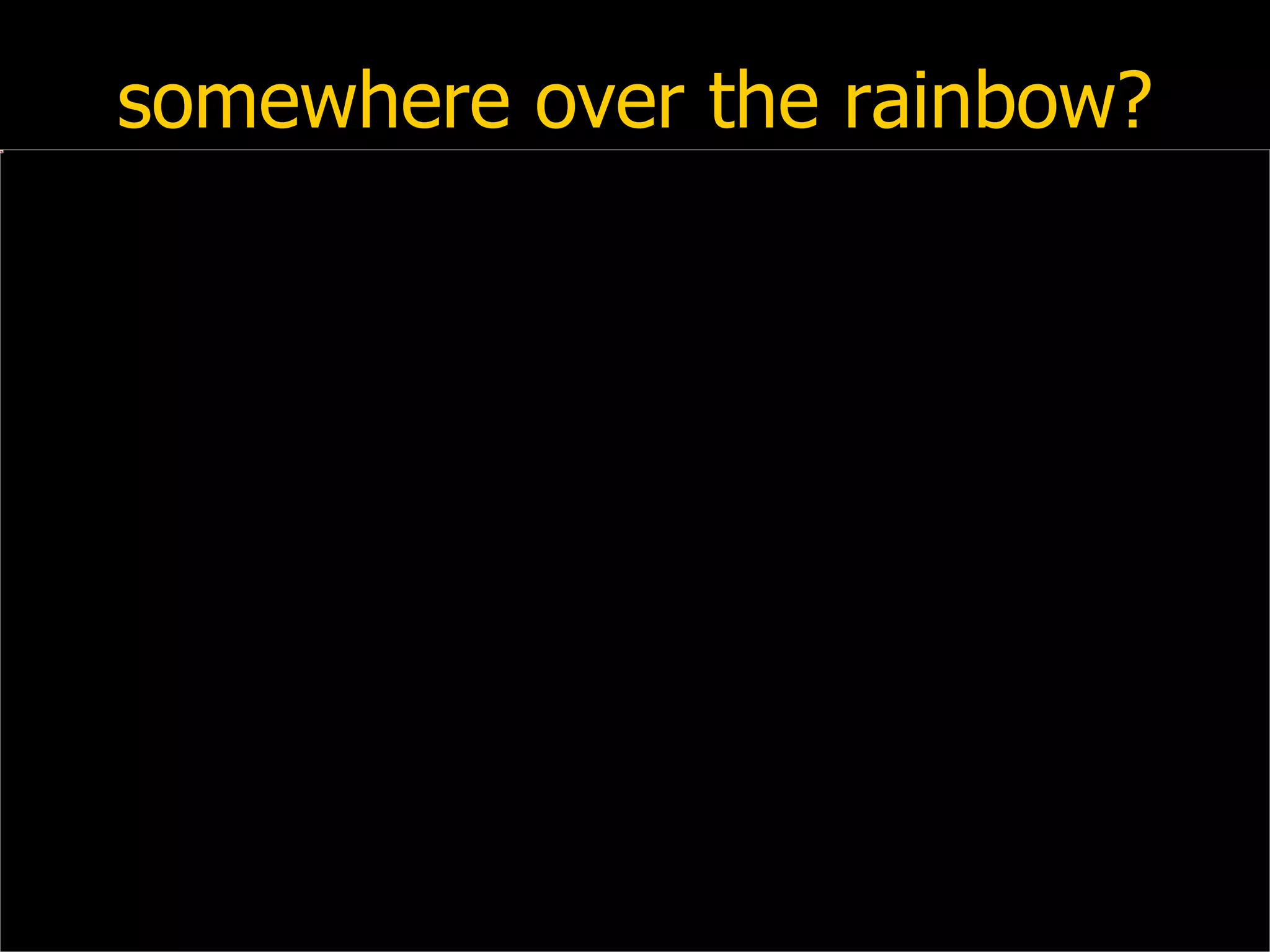 somewhere over the rainbow? 