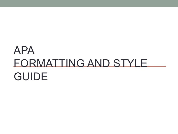 Apa style table of contents format