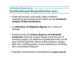 Institutional Repositories
