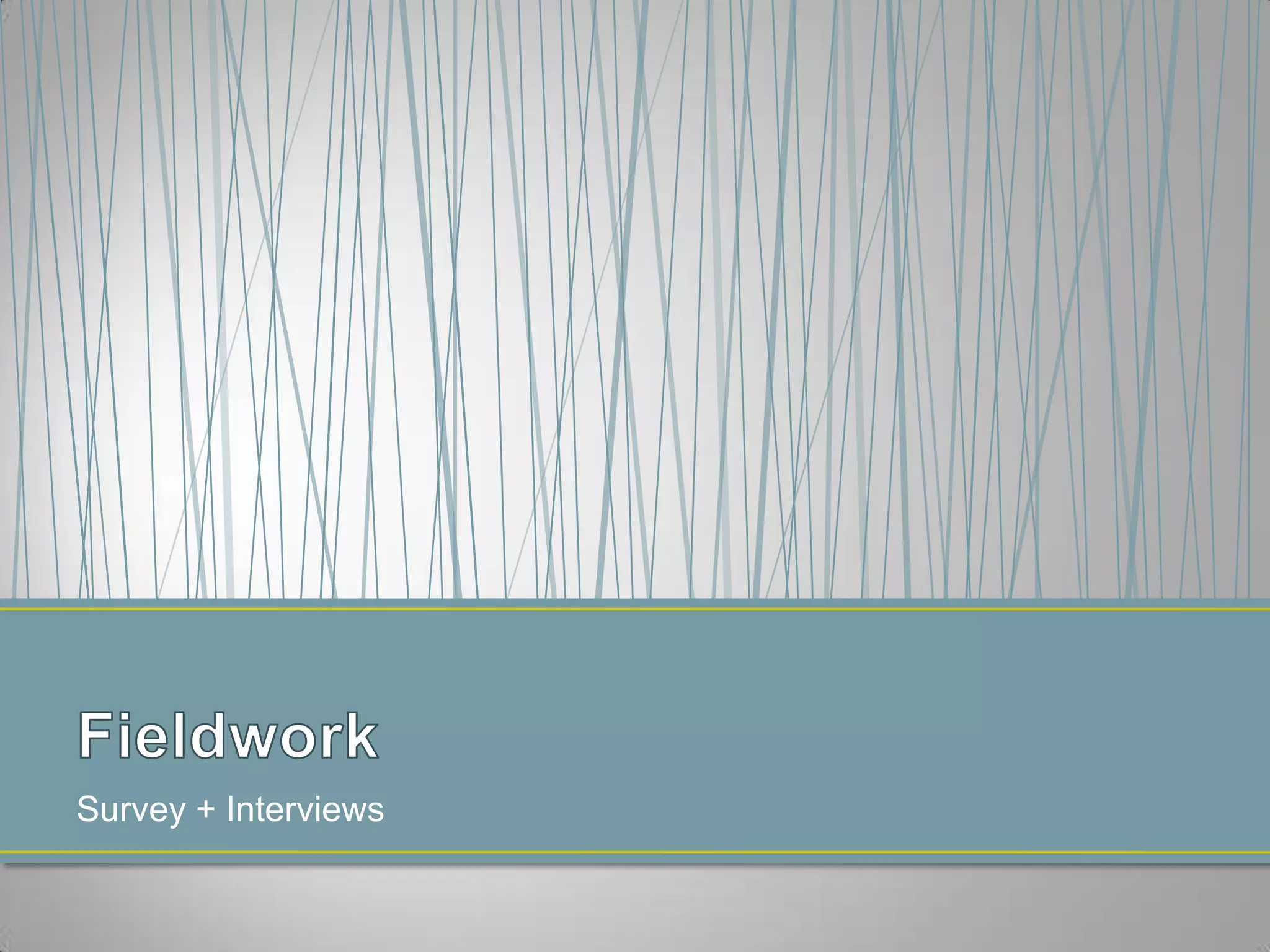 Survey + InterviewsFieldwork