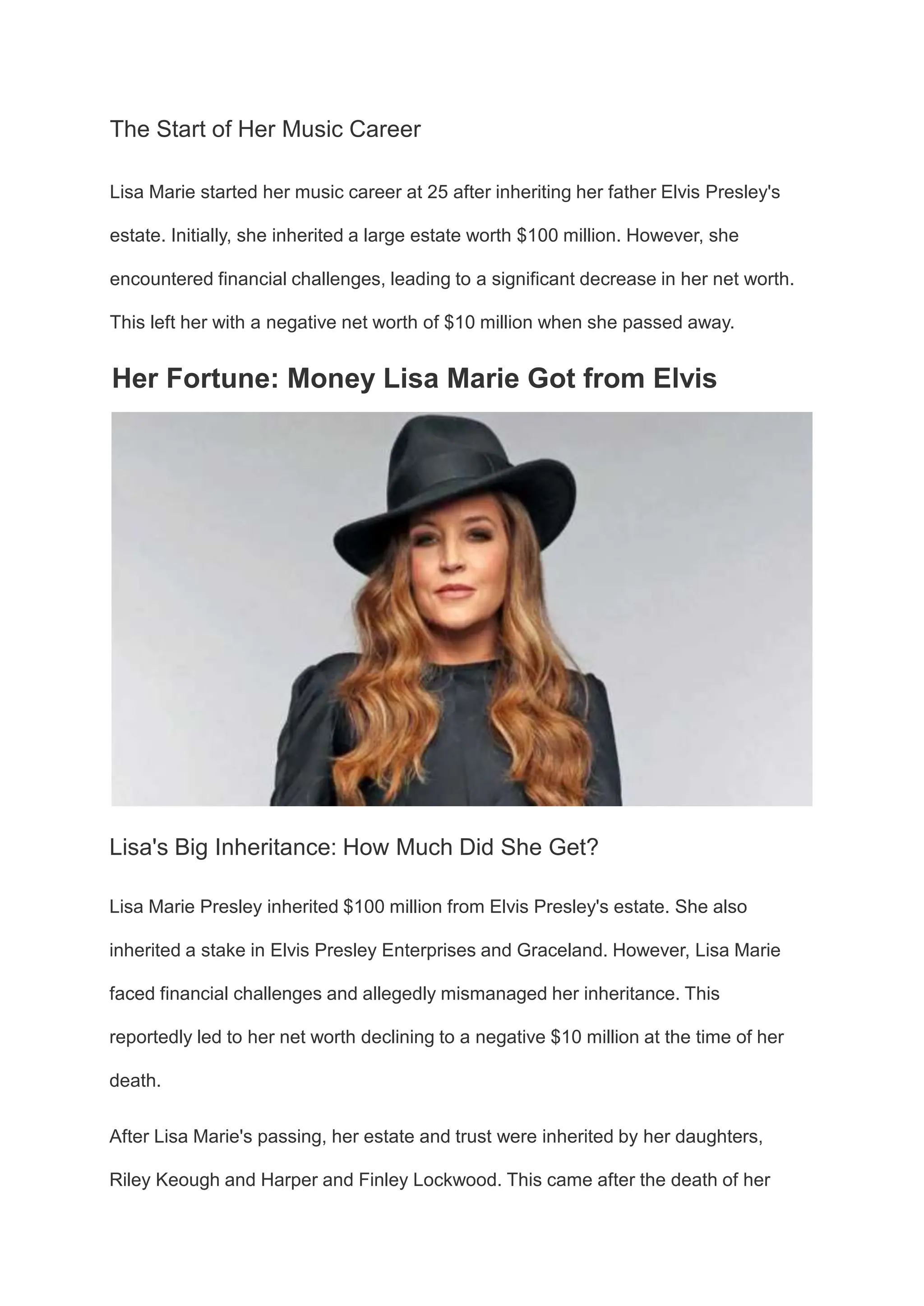 Lisa Marie Presley’s Net Worth at the Time of Her Death Is Astounding ...