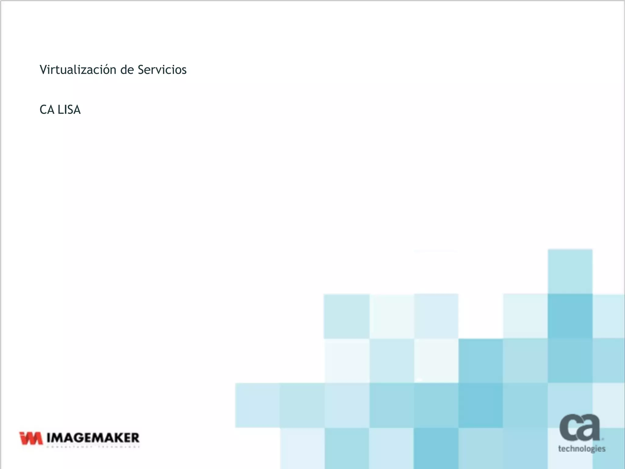 Virtualización de Servicios 
 
 
CA LISA 
 
 
 
 