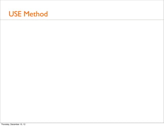 USE Method




Thursday, December 13, 12
 