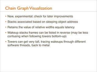 Chain Graph Visualization
• New, experimental; check for later improvements
• Stacks associated based on sleeping object a...