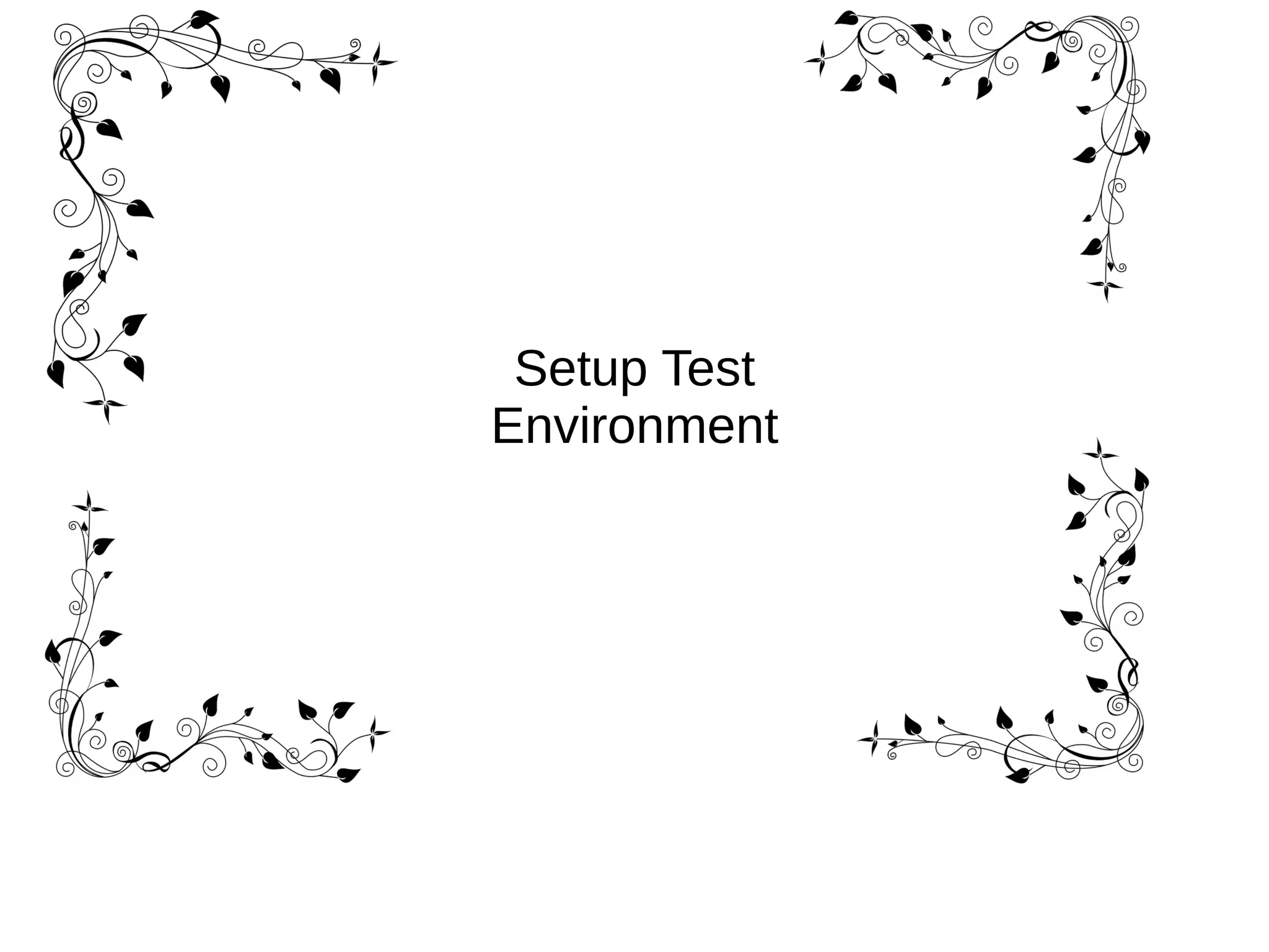 Setup Test
Environment
 