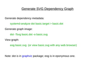 Generate dependency metadata:
systemd-analyze dot basic.target > basic.dot
Generate graph image:
dot -Tsvg basic.dot -o basic.svg
View graph:
eog basic.svg (or view basic.svg with any web browser)
Note: dot is in graphviz package; eog is in eponymous one.
Generate SVG Dependency Graph
 
