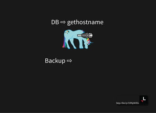 http://bit.ly/33NpWEk
DB ⇨ gethostname
Backup ⇨
 