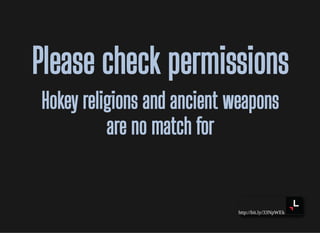http://bit.ly/33NpWEk
Please check permissionsPlease check permissions
Hokey religions and ancient weaponsHokey religions ...