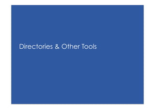 Directories & Other Tools




#wordcampsyd   Follow me on Twitter @seonounou
 