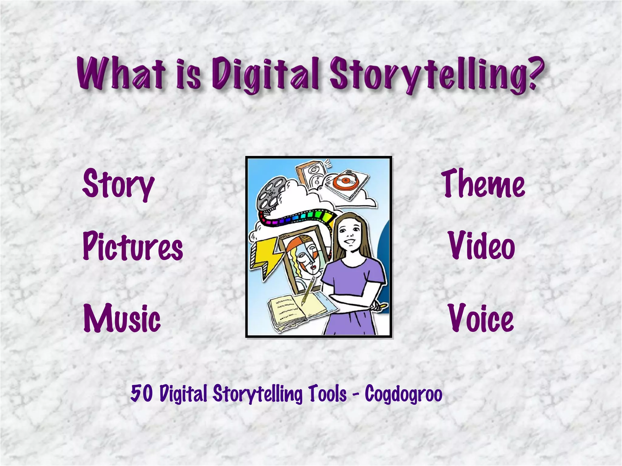 Pictures Video Music Voice Story Theme 50 Digital Storytelling Tools - Cogdogroo 