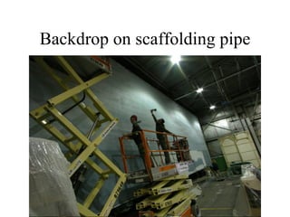 Backdrop on scaffolding pipe
