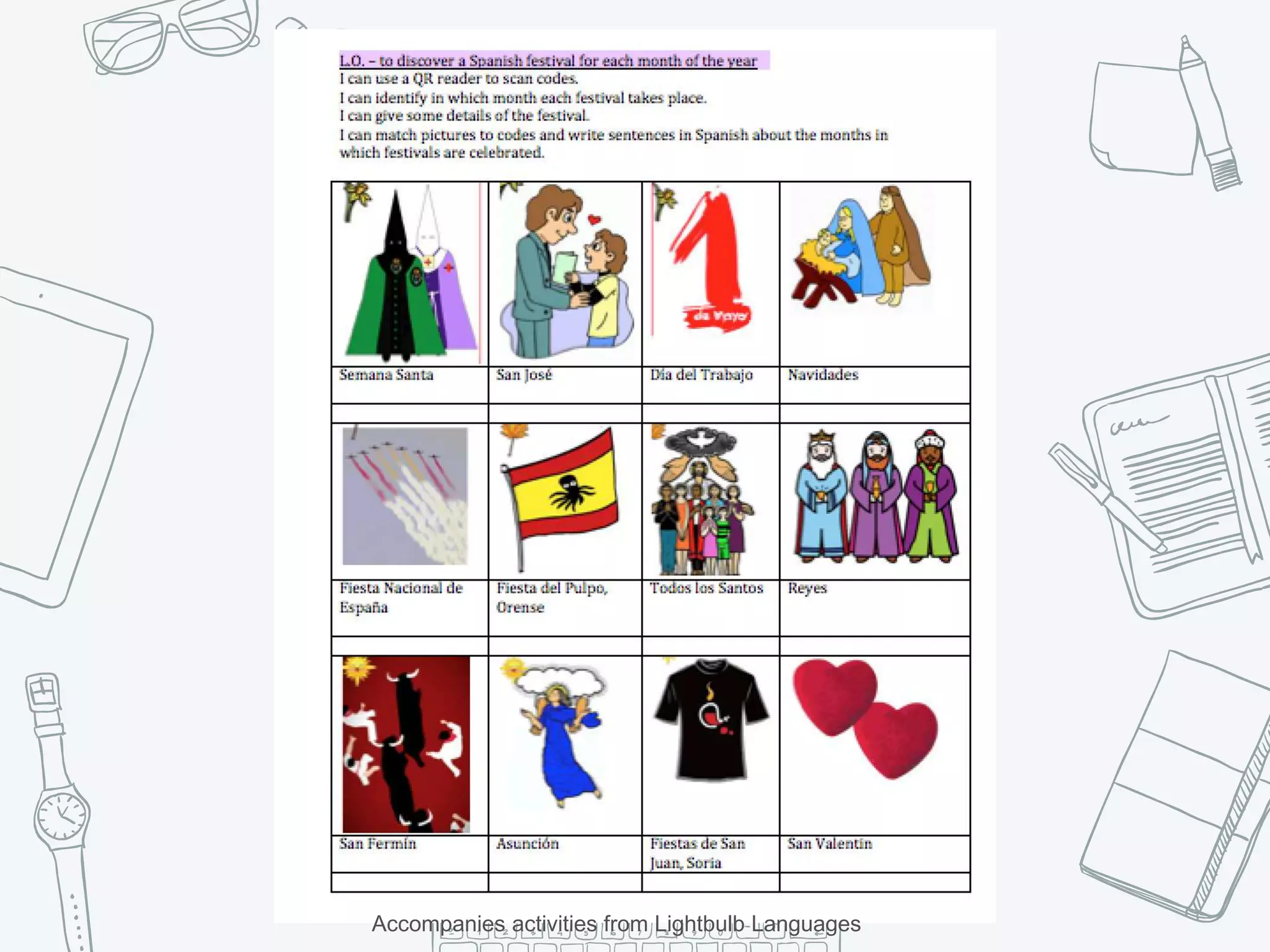 Accompanies activities from Lightbulb Languages
 