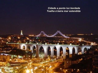 Cidade a ponto luz bordada Toalha à beira mar estendida   