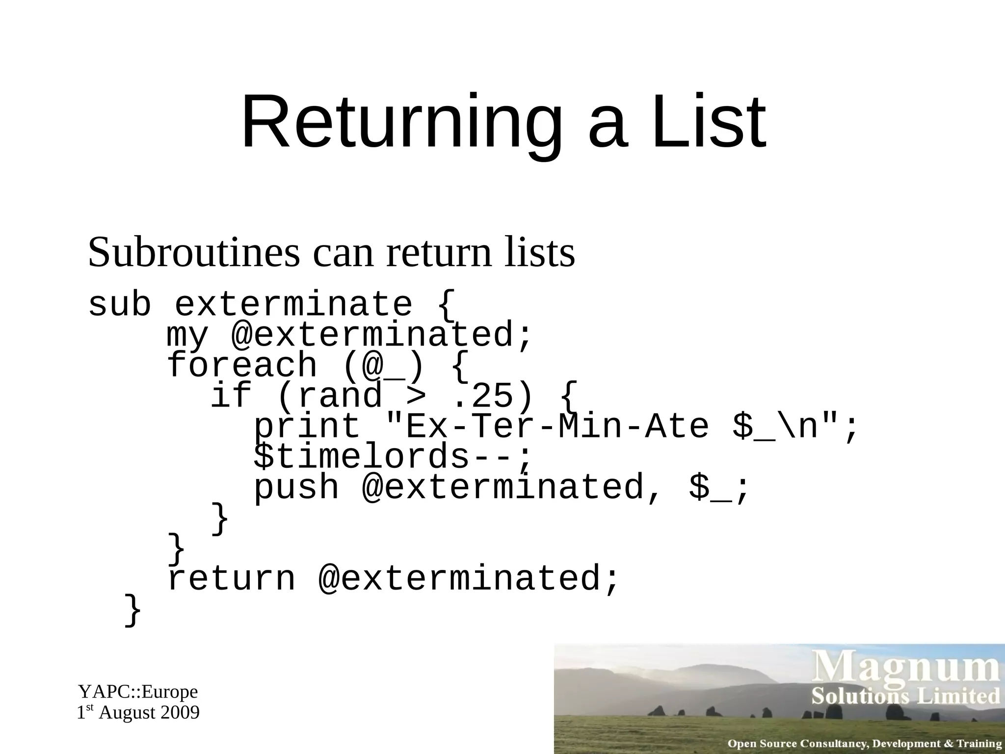 print "$name says, 'The meaning of life is $sum.'\n"; 