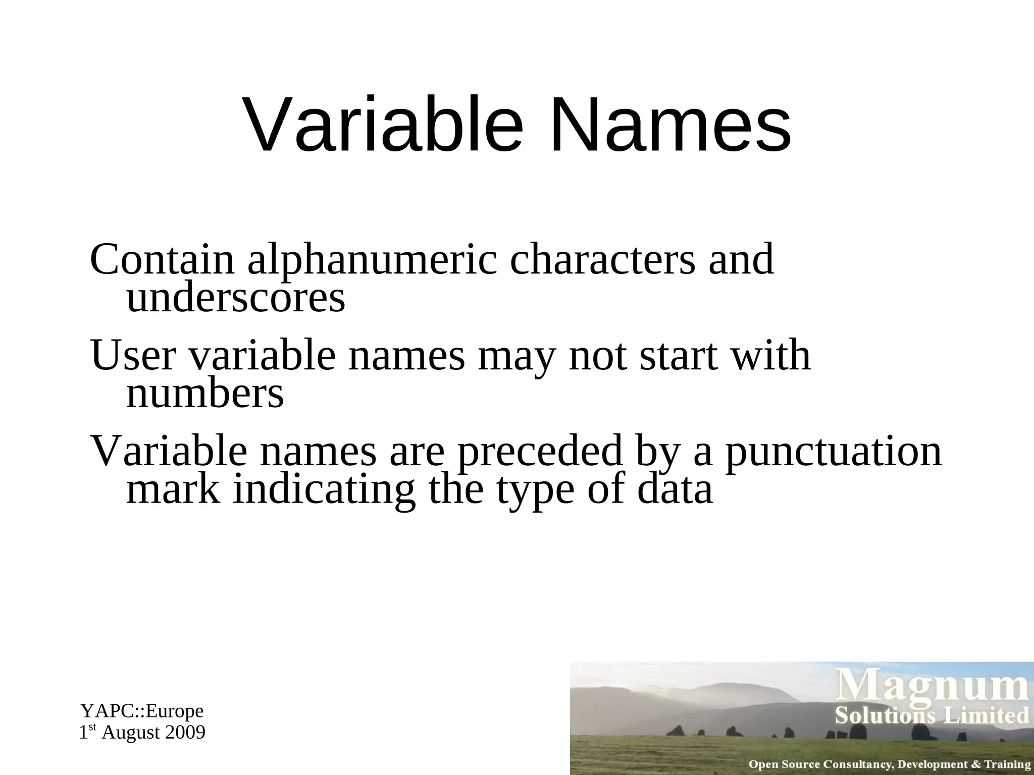 “Perl” is the language  
