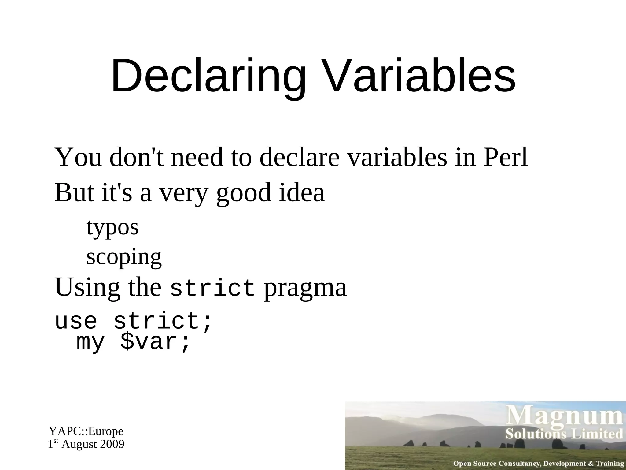Never “PERL” 