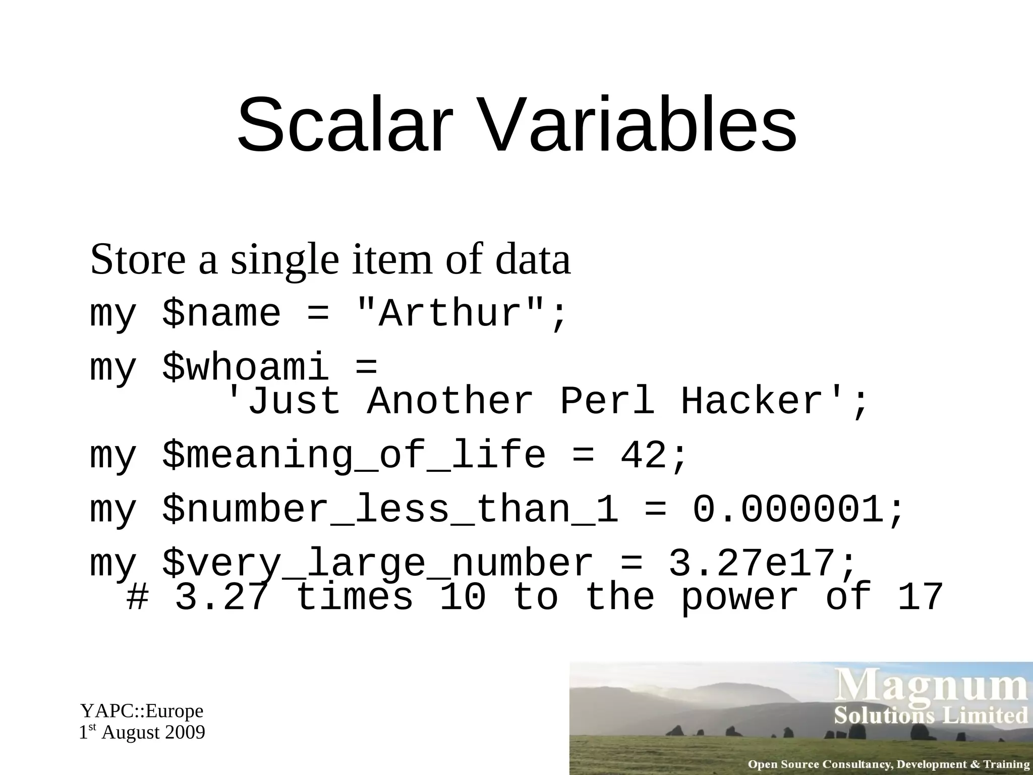 Typical Uses of Perl Text processing 