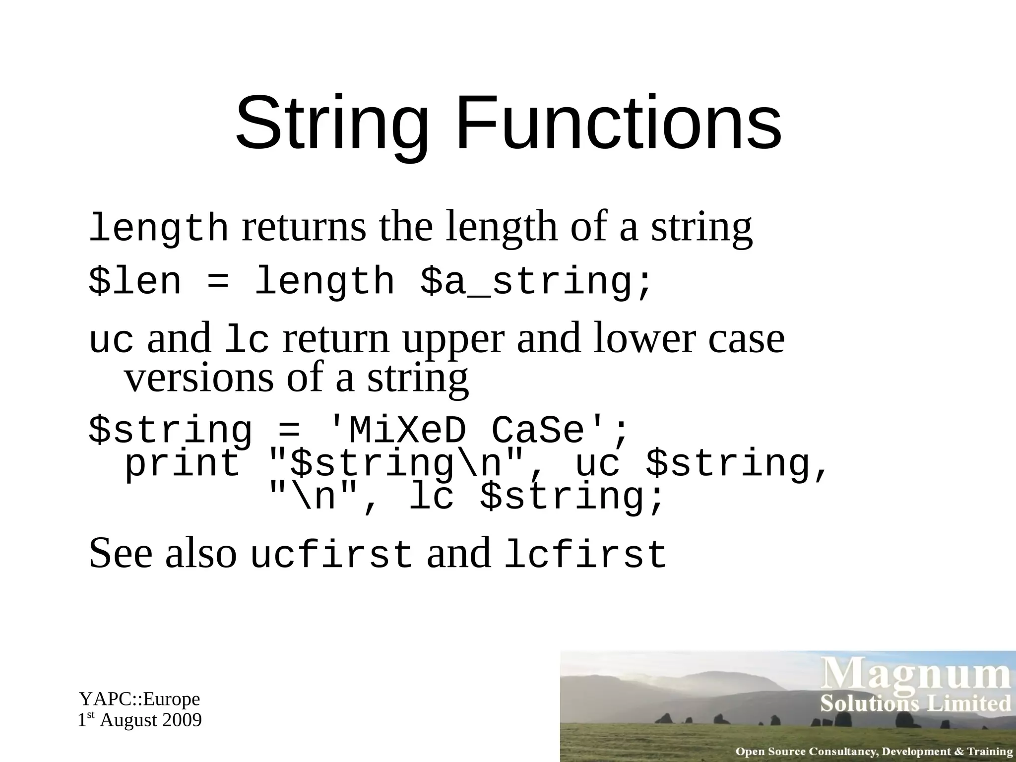 Command Line Options Many options to control execution of the program 
