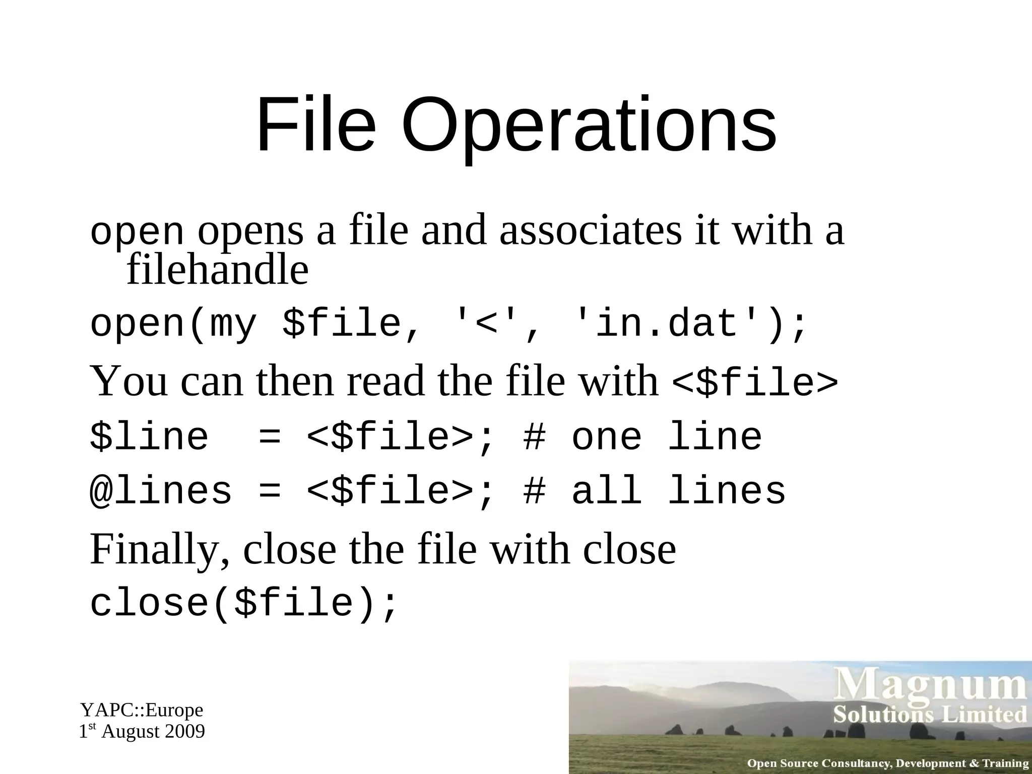 Perl Documentation Perl comes with a huge amount of documentation 