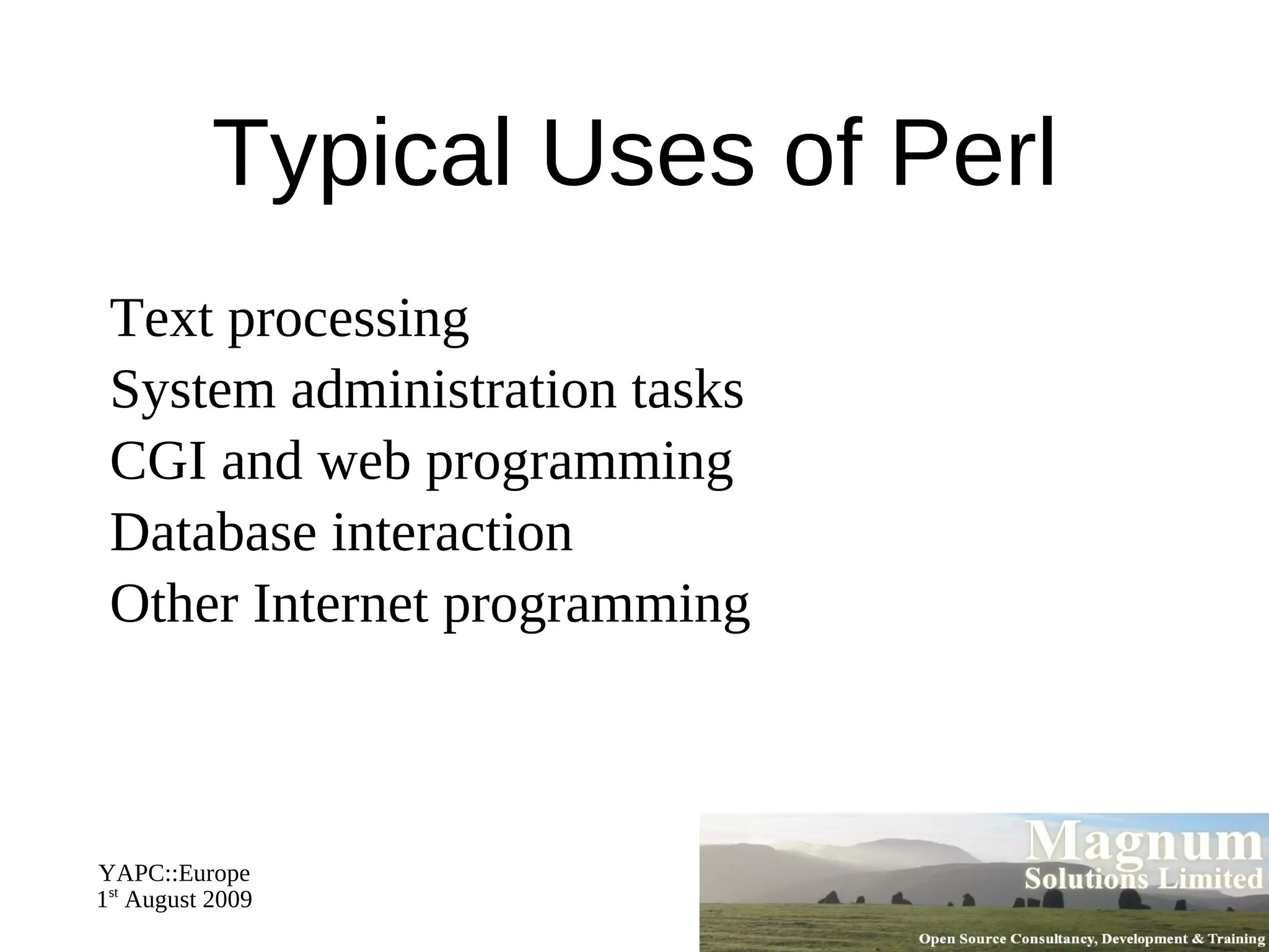 Introduction to Perl - Day 1 | ODP
