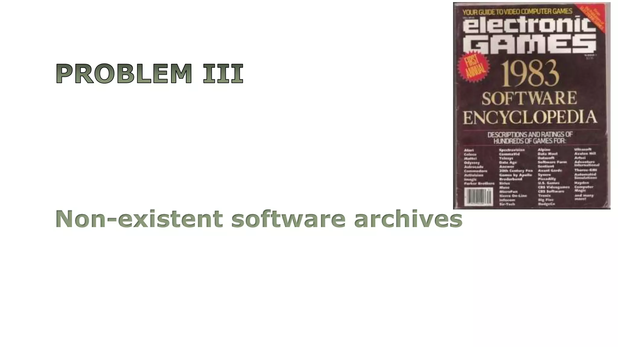 Non-existent software archives
 