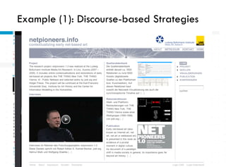 Example (1): Discourse-based Strategies
17.03.2010Florian Wiencek – Mediating Media Art @ „The Arts of Mediation“
 