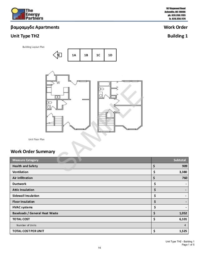 Multifamily Energy Audit Sample Report