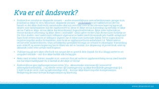 www.iktsenteret.no
Kva er eit åndsverk?
• Åndsverk er resultatav skapande innsats – andre innsatsfaktorar som arbeidsinnsats, pengar m.m.
kvalifiserar ikkje til vern.Minimum skapande innsats – verkshøgde er eit nøkkelord (er det for
banalt, er det ikkje åndsverk), samstundes skal ein vere klar over at det elevane lager og lagrar på
skulen sine datamaskiner har dei opphavsretttil. Idear er ikkje verna.Kunnskap og metodar er ikkje
verna.Fakta er ikkje verna (døme kartkoordinatar).Ingen kvalitetskrav. Ikkje noko nyheitskrav.
Verner konkretutforming og ikkje ideen i innhaldet -altså sjølve verket(Dan Brownsom forfattar av
Da Vinci-koden vant sakensom tidlegare utgjevarar avbøker med tilsvarande plot hadde anlagtmot
ham fordi rettenmeinte at tidlegare utgåver var å rekne som historiske fakta). Det er ingen krav til
registrering eller andre formaliteter, men bruk av opphavsrettnotisanbefalast, t.d. ”Materialeter
vernetetter åndsverkloven.Utan uttrykkeleg samtykke frå eigar av rettane er eksemplar-framstilling
som utskrift og annenkopiering berre tillate når det er heimla i lov (kopiering til privat bruk, sitat og
liknande.) eller etter avtale med Kopinor.
• Publisering på nett skjer ofte fordi ein synast det er greittå dele (typisk for bl.a. blogg), netteter eit
uregulertområde – ein driv ikkje butikk slik forlag gjer.
• Rekn med at tekst, bileter, musikk m.m. som ein finn på netteter opphavsrettslegverna, med mindre
ein har klare haldepunkt for å fastslå at det ikkje er verna!
• Åndsverklova gjev opphavspersonenrettar, bl.a. ; økonomiske interesser §2 (eineretttil
eksemplarframstilling…..) og ideelle rettar i §3 (namngjeving og ikkje krenkande gjengjeving). § 4,
2.ledd: bruk av verk i nye og sjølvstendige verk – krevjar ikkje klarering eller kompensasjon.
Redigering derimot krevjar kompensasjonog klarering.
 