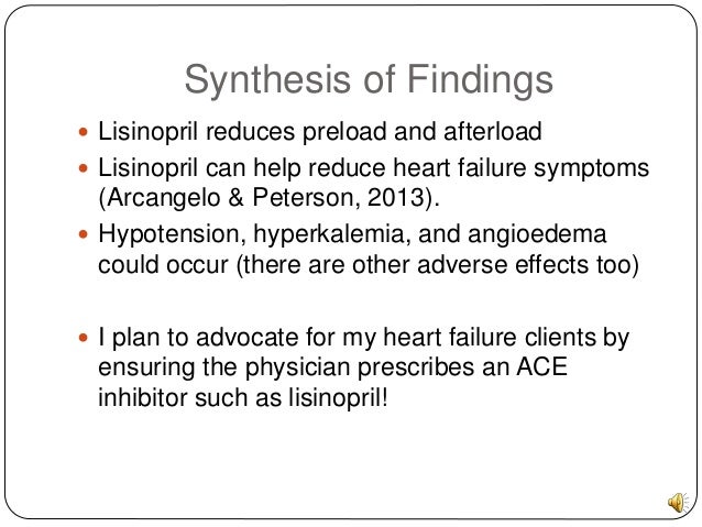 does lisinopril affect the heart rate