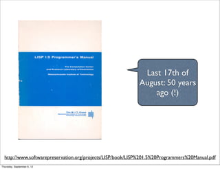 Learn a language : LISP | PPT