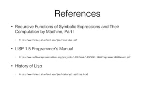 Lisp 1.5 - Running history | PPT