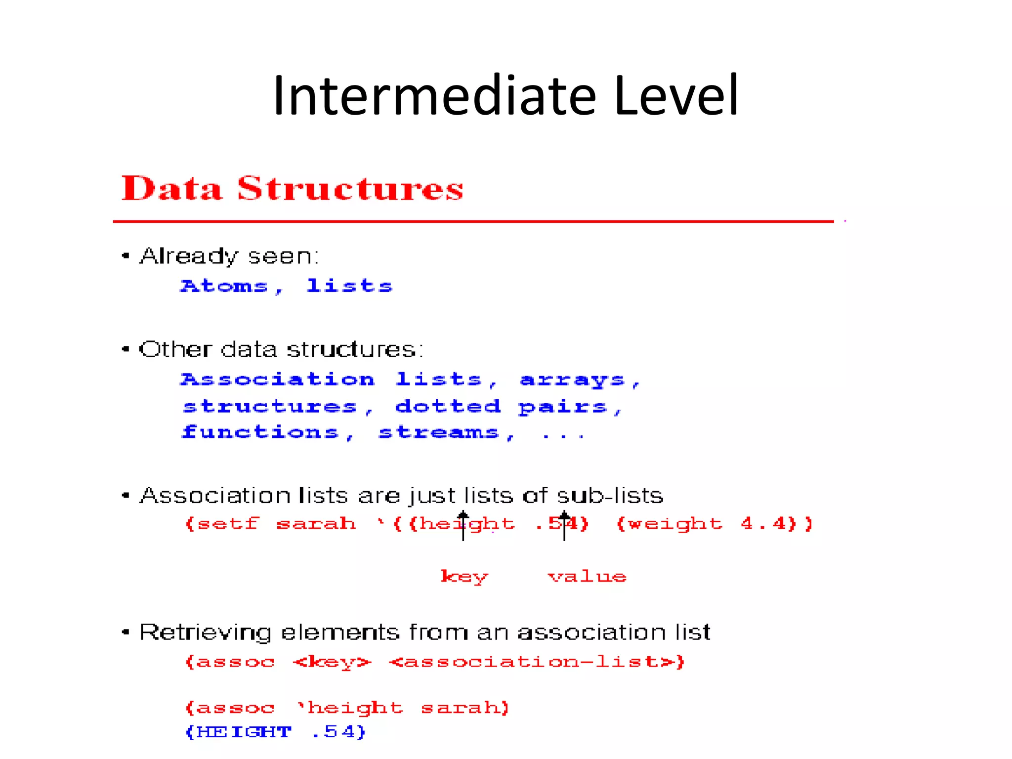Intermediate Level
 
