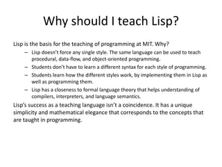 INTRODUCTION TO LISP | PPT