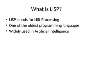 Comprehensive Overview of LISP Programming Language: Features, History ...
